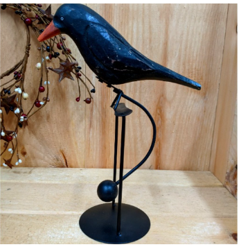 Charming Wooden Crow Tin Balance