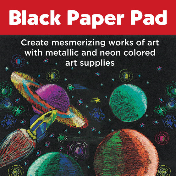 Black Paper Sketch Pad 25 Sheets, 9" x 12"