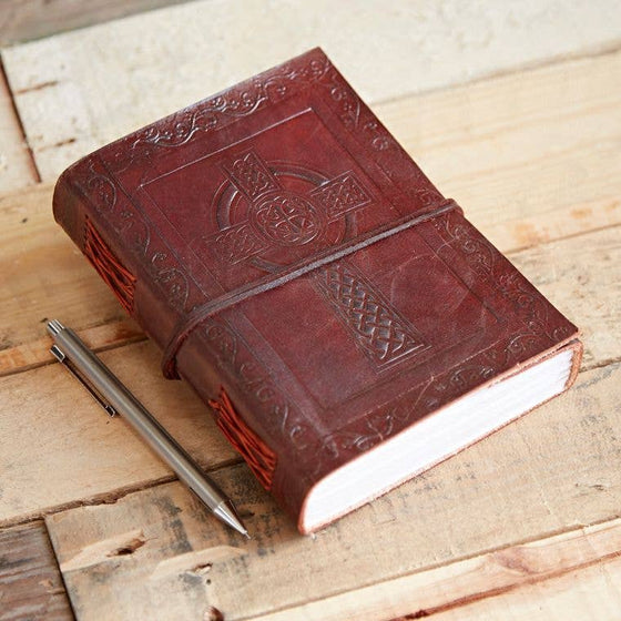 Celtic Cross Leather Journal