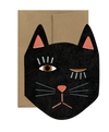 Black Cat Blink - Die Cut Halloween Card