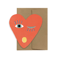  Heart Blink - Small Die Cut Card