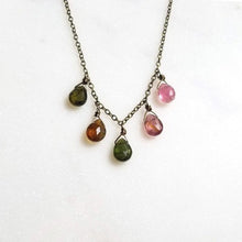  Watermelon Tourmaline 5 Stone Necklace